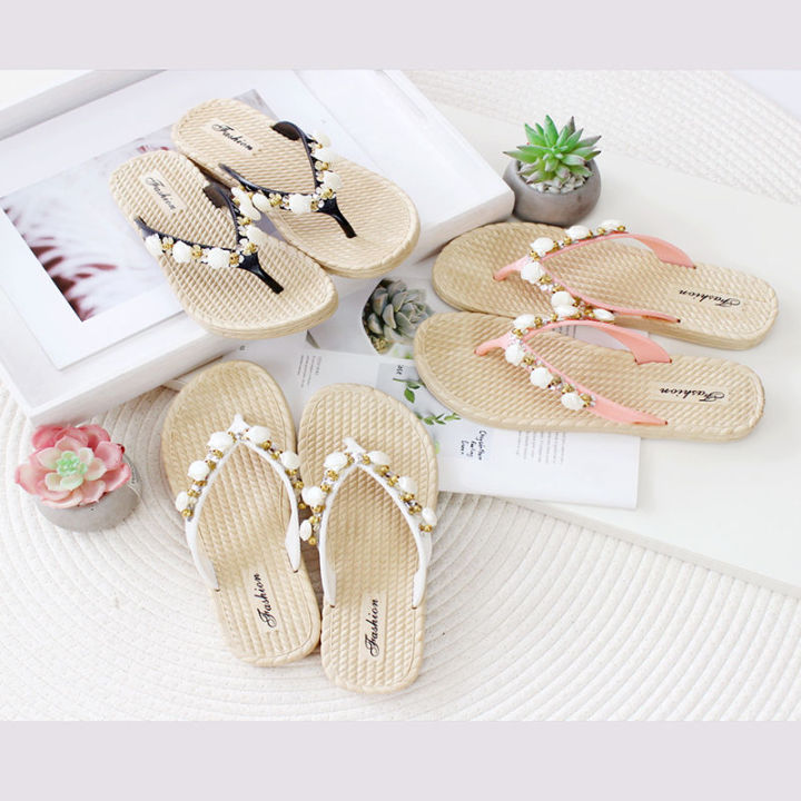 2024%20Summer%20New%20Flat%20Flip%20Flops%20Outdoor%20Beaded%20Women's%20Slippers%20National%20Fashion%20Sandals%20-%20Image%207