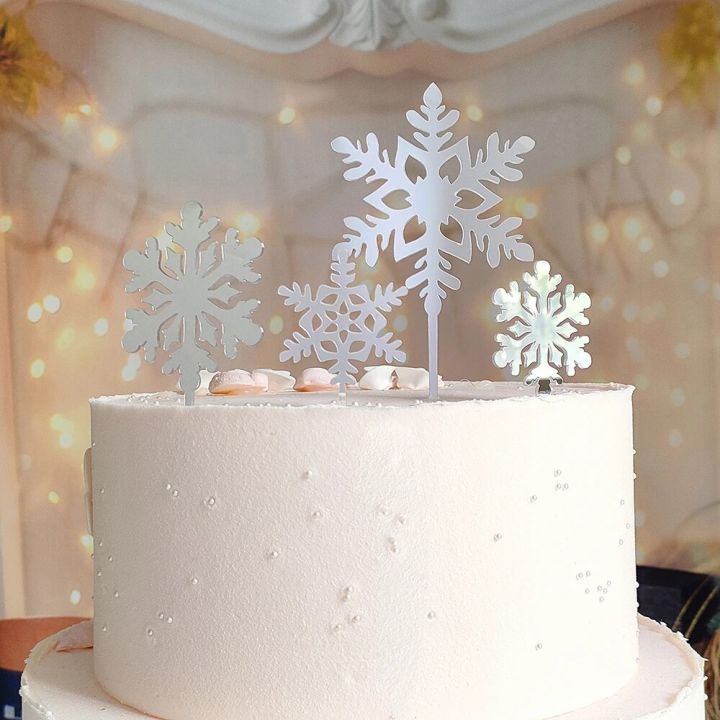 20pcs%20Plastic%20Snowflake%20Cake%20Topper%20Girl%20Princess%20Birthday%20Cupcake%20Topper%20Christmas%20Baby%20Shower%20Wedding%20Party%20Glitter%20Cake%20Decor%20-%20Image%202