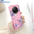 ZCSIBORUI for Redmi A3 Xiaomi Poco C61 Back Cover Purple Butterfly Colorful Sliver Double Sided Hard Case Shockproof Anti-fall Phone Cover. 