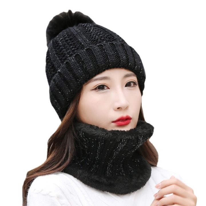 Winter%20Hat%20Womens%20Beanie%20Hats%20Thick%20Warm%20Skullies%20Winter%20Knitted%20Women%20Hat%20Letter%20Bonnet%20Beanie%20Cap%20Outdoor%20Riding%20Hat%20Scarf%20Set%20-%20Image%205