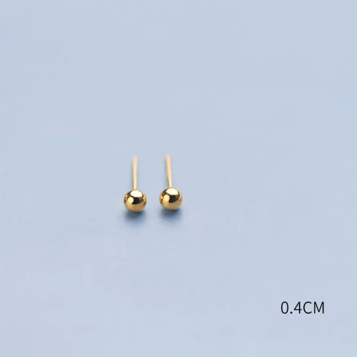 INZATT%20Real%20925%20Sterling%20Silver%2018K%20Gold%202.5/3/4/5MM%20Bead%20Stud%20Earrings%20For%20Women%20Fine%20Jewelry%20Ear%20Hole%20Minimalist%20Accessories%20-%20Image%207
