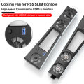 【Versatile】 Quiet Cooler Fan for PS5 Slim Console with Adjustable Speed Efficient Cooling System with USB 3.0 Port for Playstation 5 Slim.
