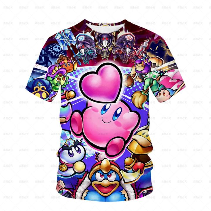 Boys and girls' clothes Kirby cartoon 3D T-shirt baby T-shirt top 4T-14T children's casual T-shirt street wear