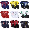 Football jersey set for children, babies, and children's ching, printed size, primary school football training class team form. 