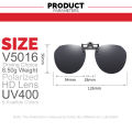 VIVIBEE Big Size Flip Up Clip on Sunglasses Polarized Gradient Grey Lens Oversized Driving UV400 Protection Fishing Accessory.