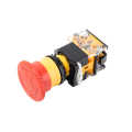 LA38 Emergency Push Button with Red Mushroom Head - Industrial Safety Stop Switch, 22mm Mounting Hole, 1NO1NC Contacts.