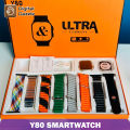 Y80 Ultra Smartwatch with 8 Strap bluetooth Calling Smartwatch 2.02" Display Free Protective Case Wireless Charging Suppor Smartwatch For Men and Women. 