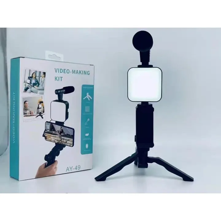Exclusive%20AY-49%20Phone%20Vlog%20Tripod%20Kit%20with%20Remote%20Control,%20Microphone,%20and%20LED%20Light%20-%20Image%202