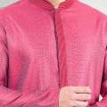 Lubnan Mens Maroon Color Regular Fit Indian Fabrics Panjabi For Eid Collection. 