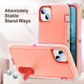 3 In 1 Full Cover Shockproof Phone Case With Stand For iPhone 15 Thick Hard Phone Casing Contrasting Colors Fashion Phone Cover Shell. 