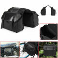Motorcycle Touring Saddle Bag Black Canvas Waterproof Panniers Motorbike Luggage. 