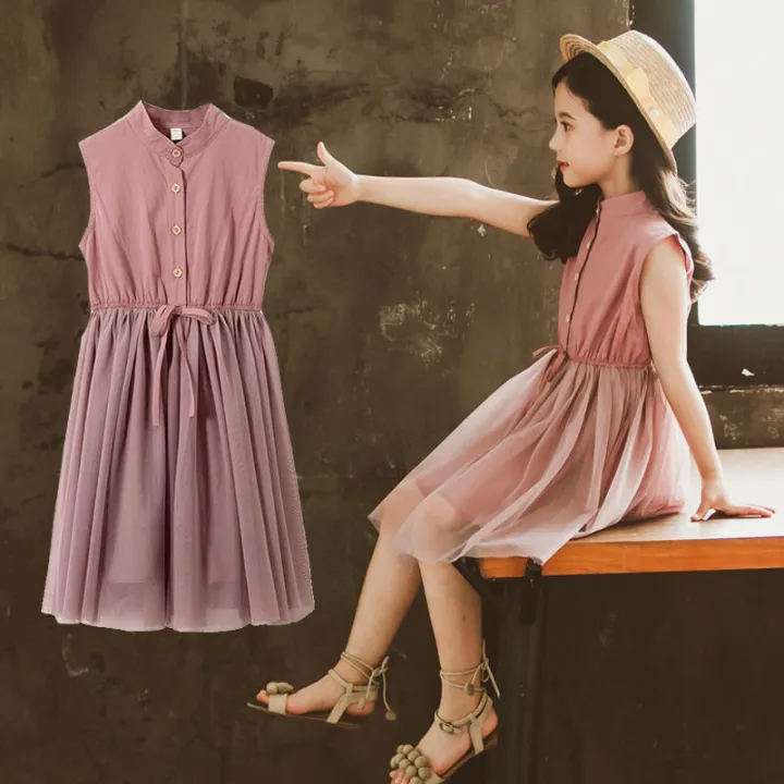 Girls'%20Dress%20Summer%20Pure%20Cotton%20Children's%20Skirt%20Teen%20Girl's%20Clothing%20Sweet%20Tulle%20Skirt%20Baby%20Girl%20Summer%20Dress%20Trendy%20-%20Image%203