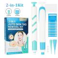 2-IN-1 Auto Skin Tag Removal Kit Painless Skin Label Mole Acne Wart Removal Pen Set with Cleansing Swabs Facial Beauty Care Tool.