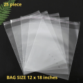 Plain Transparent Plastic Poly Bag Sealable Poly Bag Packing Bag Size 12x18 Inch Clear Self-adhesive Clothing Plastic Packaging Bag, OPP Bag for Apparel Pants Jeans,. 