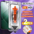 Dustproof Mounting Box 14 13 Protective Film for Xiaomi M1-2PCS 8K Oleophobic Coated Glass, suitable for I 14 13 12T Pro screen and MI 12T Pro. 