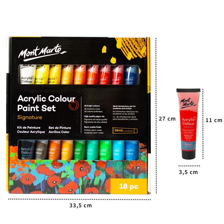 Mont Marte 18/24/36/48 Acrylic Color box 36ml paint Set for Professional Artists