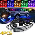4x RGB LED Strip Under Car Tube Underglow Underbody Neon Light Kit Remote 90*120 Encounter. 