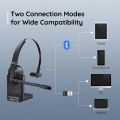 EKSA - H5 Bluetooth 5.0 Headsets, PC Wireless Headphones, 2 Mics ENC Earphones, with Charging Base USB Dongle for Office. 