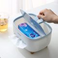 Tissue Box Cover Holder with Storage, Napkin Tissue Box, Multi-Function Tissue Box ABS Material Storage Organizer Caddy for Bathroom, Bedroom and Office.