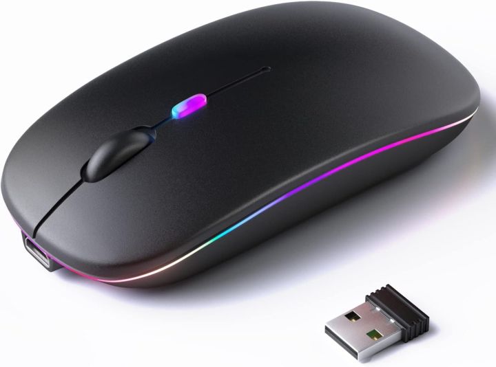 HP BTW900 Wireless Bluetooth Rechargeable Mouse – 2.4GHz Dual Mode Slim RGB Mouse for Laptop & PC