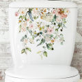 Flower Toilet Stickers Self-Adhesive Toilet Lid Stickers Bathroom Wall Sticker 3D Wall Art Decoration For Room Decor. 