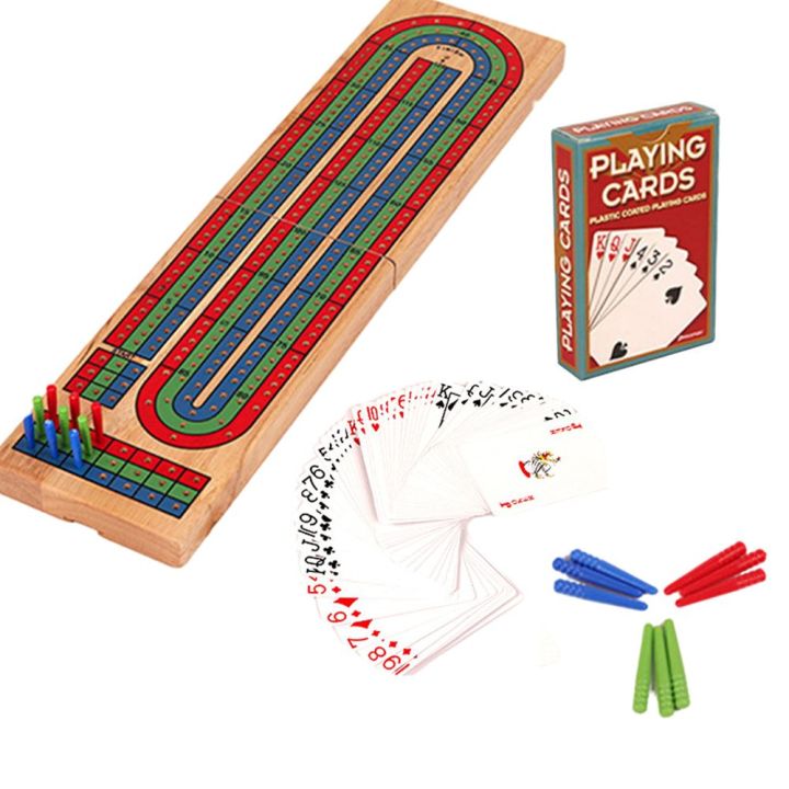New Wooden Cribbage Wars Board Game Classic With Built-in Storage Compartment Cribbage Board Game Set Scoreboard Traps Cribbage Games Christmas Gifts