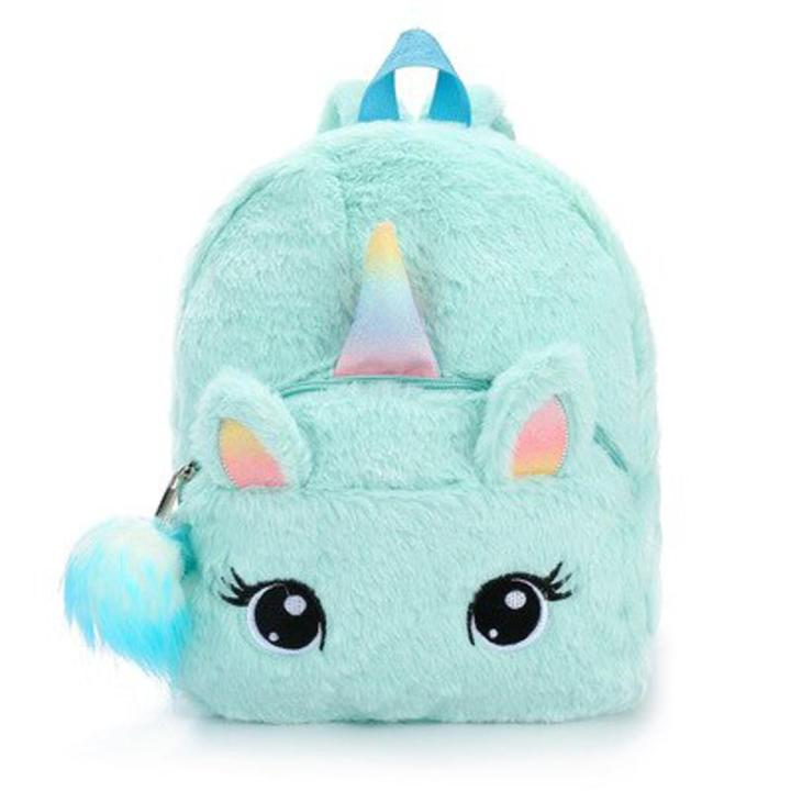 Plush Unicorn Backpack Fluffy Unicorn School Bag Baby Children School Bag Double Shoulder Bag For  Kindergarten Girl Boy