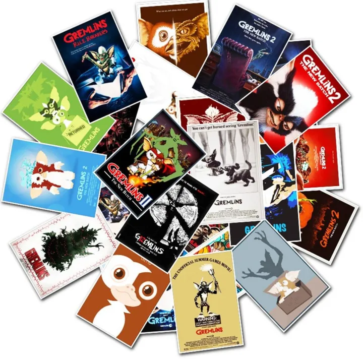 【happy one】Pcs/a lot Fantasy horror movie GREMLINS Stickers For Laptop Phone Fridge Skateboard Sticker For Toys