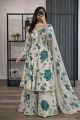 Premium Floral Print Gharara Set with Pearl Border Work..