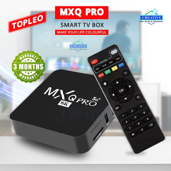 MXQ Pro 8K Android Smart TV Box- 3 Months Warranty Model: 8GB/128GB, Free Dish Line TV Channel, Android TV Box , 4K TV Box