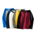 GC Boys Long Sleeve Shirts Cotton Crew Neck Basic Color Blocking Long Sleeve Tees Soft Kids' T-Shirts Top.