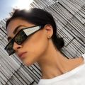 Fashion Rectangle Small Sunglasses Women 2020 Luxury Brand Mirror Silver Black Clear Lens One Piece Punk Men Gafas Shades UV400.