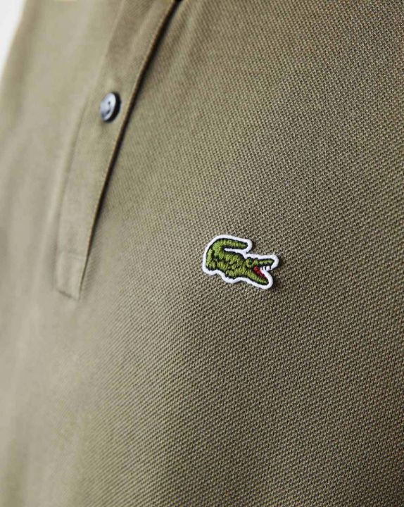 Men'S%20Custom%20Slim%20Fit%20Pony%20Embroidered%20Short-Sleeved%20Polo%20Shirt-%20Olive%20-%20Image%203