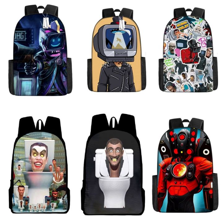 Skibidi Toilet Backpack For School Bag Titans Cameraman Lunch Box Skibidi Mochila Speaker Tv Man Woman Pencil Case Bookbag Kid MuXiaRe