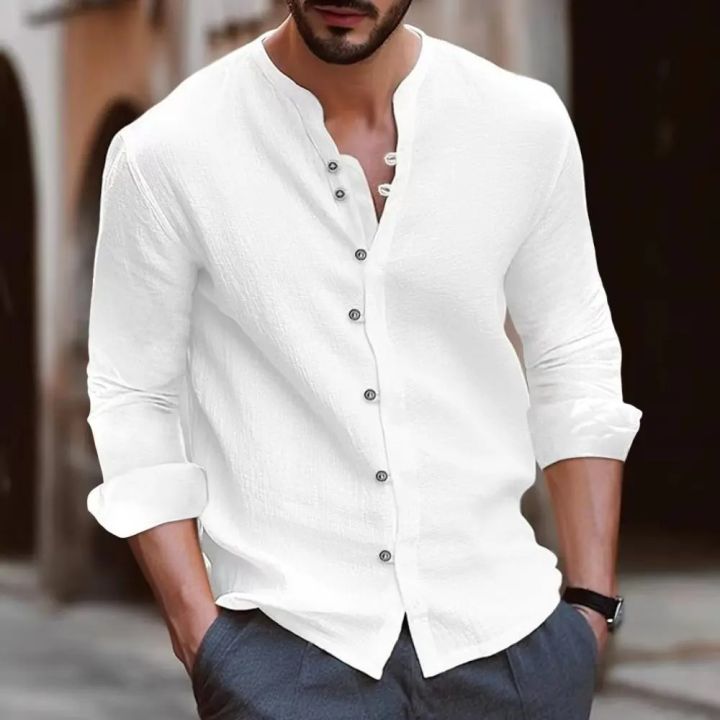 men's%20cotton%20linen%20shirt%20loose%20comfortable%20casual%20linen%20young%20men%20stand%20collar%20solid%20color%20shirt%20-%20Image%207