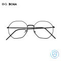 OQ BOGA 3 Colors Unisex Anti Blue Light Proof Radiation Octagon Computer Glasses Women Men Eye Protection Fashion Metal Full Rim Eyewear. 