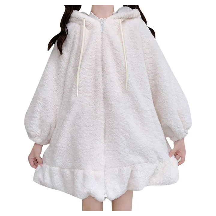 Hoodies%20Women%20Large%20Size%20Solid%20Zip-up%20Long%20Lantern%20Sleeve%20Hooded%20Rabbit%20Ears%20Lolita%20Cute%20Sweet%20Girls%20Harajuku%20Style%20Warm%20Baggy%20-%20Image%203