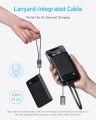 Anker A1257 Power Bank, 10,000mAh Portable Charger with Built-in USB-C Cable and Lanyard, 22.5W Max Output with 2 USB-C and 1 USB-A Port, Battery Pack for iPhone 15/14, Galaxy S23, iPad, AirPods. 