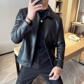 Mens Fashion Leather Jacket Slim Fit Tturn down Collar Coats Men PU Jacket Male Anti-wind Motorcycle Zipper leahter Jackets Men. 