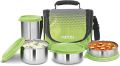 Milton Tasty 3 Stainless Steel Combo Lunch Box, 3 Containers (200 ml, 320 ml, 500 ml) and 1 Tumbler, 380 ml, Green | Leak proof | Easy to carry | Odour Proof | Food Grade | Easy to Clean. 