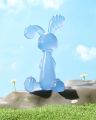 Baby full Silicone Teether hand rattle fitness soft rabbit educational toy CN -1pcs.