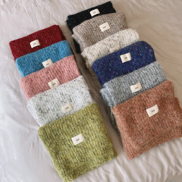 Autumn%20and%20winter%20gg%20letter%20cloth%20label%20soft%20glutinous%20melancho%20knitted%20small%20scarf%20women's%20Korean%20version%20of%20the%20versatile%20green%20warm%20scarf%20little%20red%20book%20-%20Image%203
