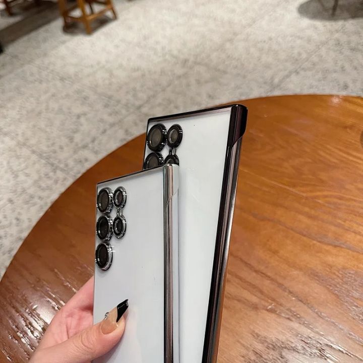 HODON%20Luxury%20Plating%20Slim%20Thin%20Frameless%20Transparent%20Phone%20Case%20For%20Samsung%20S26%20S25%20S24%20S23%20S22%20Ultra%20S24%20Plus%20Cases%20Camera%20Protection%20Clear%20PC%20Hard%20Cover%20-%20Image%205