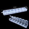 Transparent Square Plastic Storage Box Case -10/24 Slot Adjustable for Pils Jewelry Beads Earring Case Organizer Packaging. 