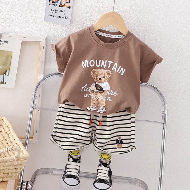 (NEW)Summer baby boy clothes sets kids clothes for boys suits 0-5 years baby girls Top shorts sets