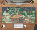 Kawaii frogs Desk Mat Large Gaming Mousepad Xxl Cute Mouse Pad Anime Aesthetic Cozi Lofi Plant Nature Green Extended Deskmat. 
