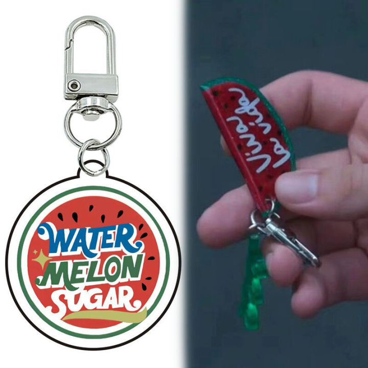 TV Series Shining Twinkling Watermelon Keychain Unisex Viva la vida Acrylic Pendant Keyrings Accessories Key Chains