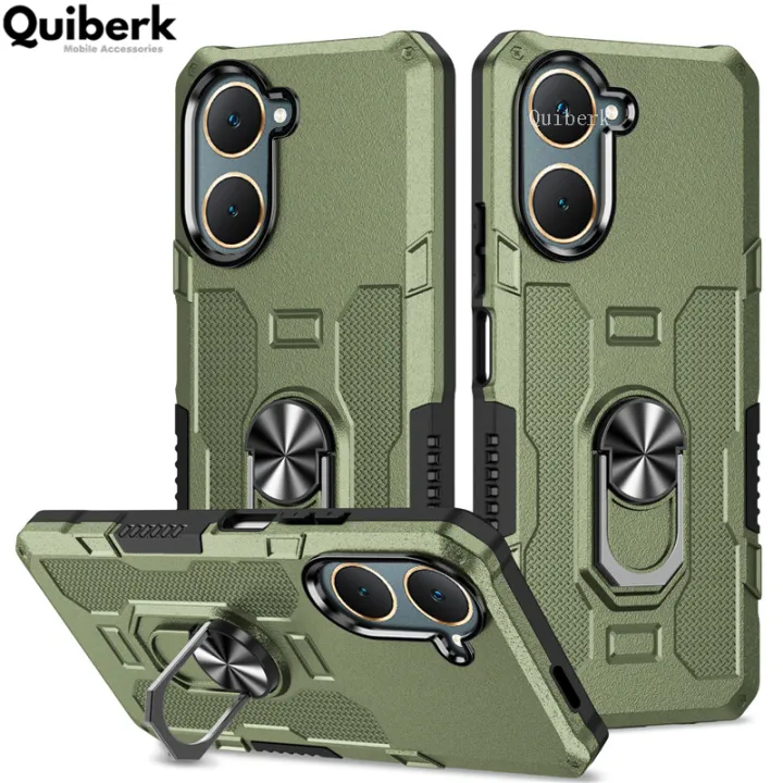 Quiberk%20for%20Vivo%20Y18%20Y18s%204G%20Y28s%205G%20Hard%20Case%20Shockproof%20Armor%20Magnetic%20Ring%20Stand%20Back%20Cover%20-%20Image%202