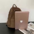 New American College ~ Drape Sense Old Backpack Korean Ins Solid Color School Bag Canvas Computer Bag Class Bag.