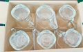 6 Pieces Tea Cup Set - Transparent - Enjoy Tea Time With This Elegant Transparent Cup Set Model N34M.